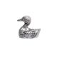Silver Brass Miniature Duck Incense Stick Holder